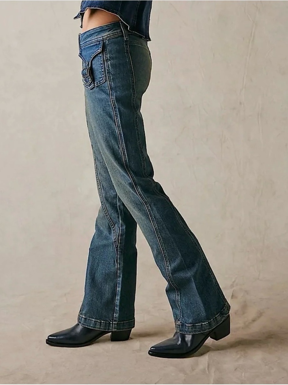 NWT Free People We The Free Love Stone Mid Rise Bootcut Jeans 26 - Picture 3 of 9
